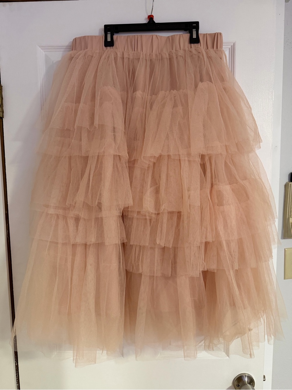 Chicwish Layered Tulle Midi Skirt - Blush